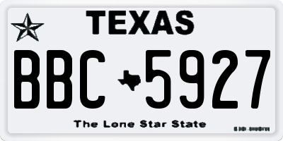 TX license plate BBC5927