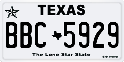 TX license plate BBC5929