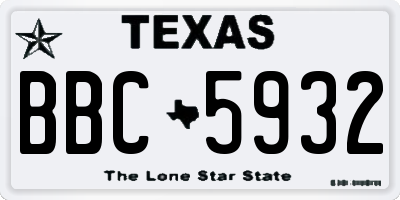 TX license plate BBC5932