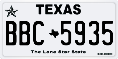 TX license plate BBC5935