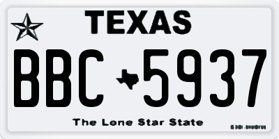 TX license plate BBC5937