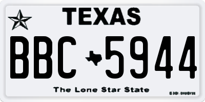TX license plate BBC5944