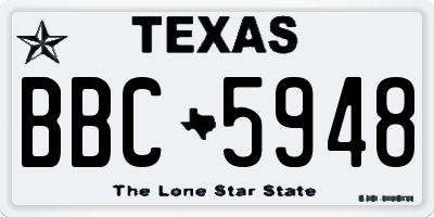 TX license plate BBC5948