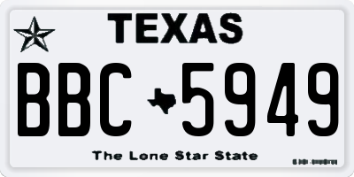 TX license plate BBC5949