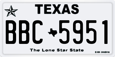 TX license plate BBC5951