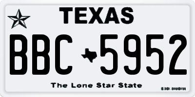 TX license plate BBC5952
