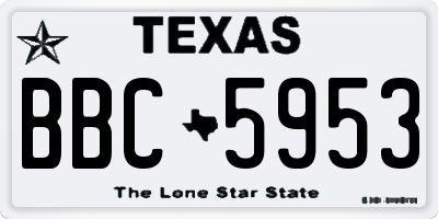 TX license plate BBC5953