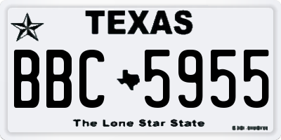 TX license plate BBC5955