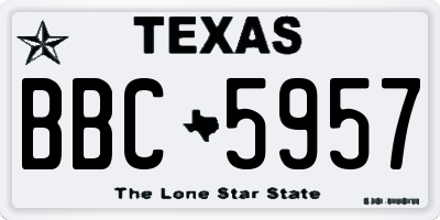 TX license plate BBC5957