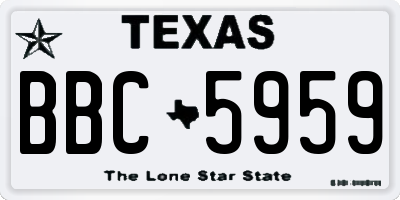 TX license plate BBC5959