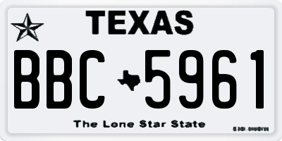 TX license plate BBC5961