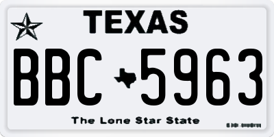 TX license plate BBC5963