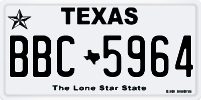 TX license plate BBC5964