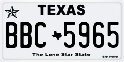 TX license plate BBC5965