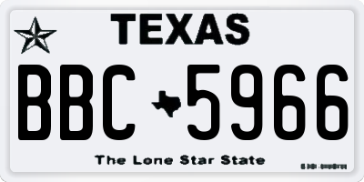 TX license plate BBC5966