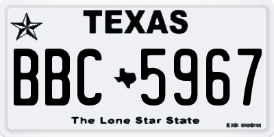 TX license plate BBC5967