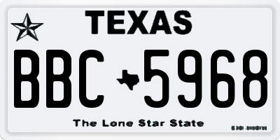 TX license plate BBC5968