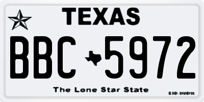 TX license plate BBC5972