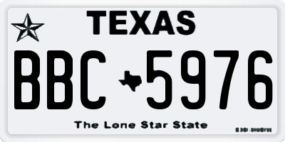 TX license plate BBC5976