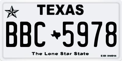 TX license plate BBC5978