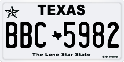 TX license plate BBC5982