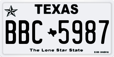 TX license plate BBC5987