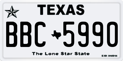 TX license plate BBC5990