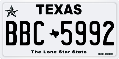 TX license plate BBC5992