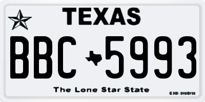 TX license plate BBC5993