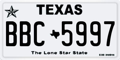 TX license plate BBC5997