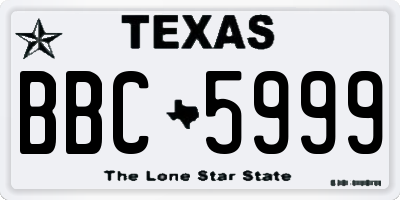 TX license plate BBC5999