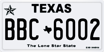 TX license plate BBC6002