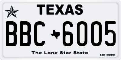 TX license plate BBC6005