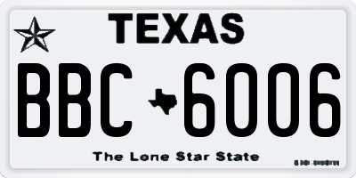 TX license plate BBC6006