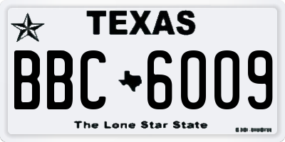 TX license plate BBC6009