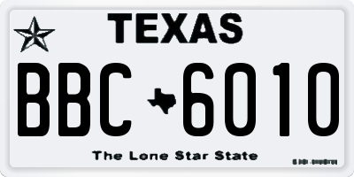 TX license plate BBC6010