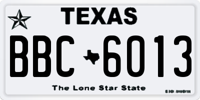 TX license plate BBC6013