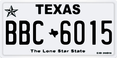 TX license plate BBC6015