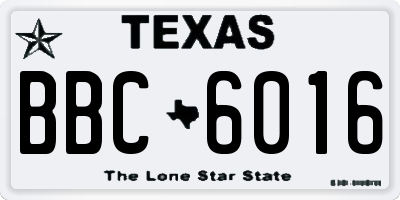 TX license plate BBC6016