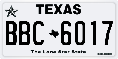 TX license plate BBC6017