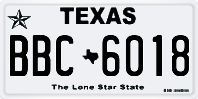 TX license plate BBC6018