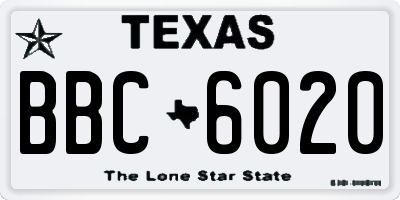 TX license plate BBC6020