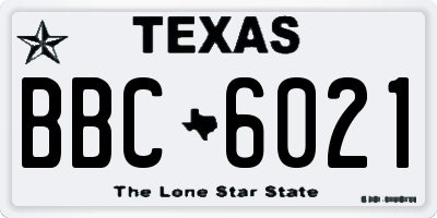 TX license plate BBC6021