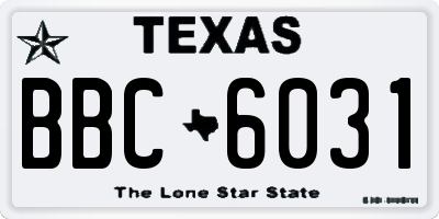 TX license plate BBC6031