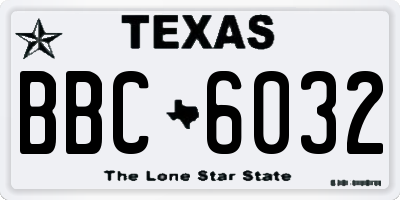 TX license plate BBC6032