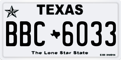 TX license plate BBC6033