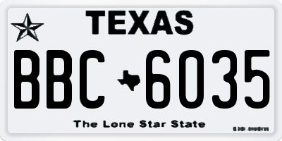 TX license plate BBC6035