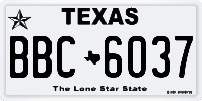 TX license plate BBC6037