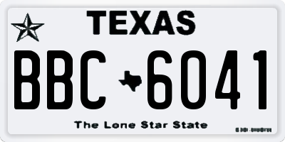 TX license plate BBC6041