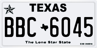 TX license plate BBC6045